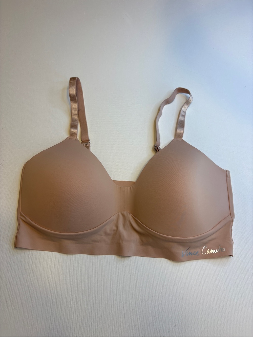 Vince Camuto Nude Padded Bralette Bra- size Medium - wireless adjustable straps
